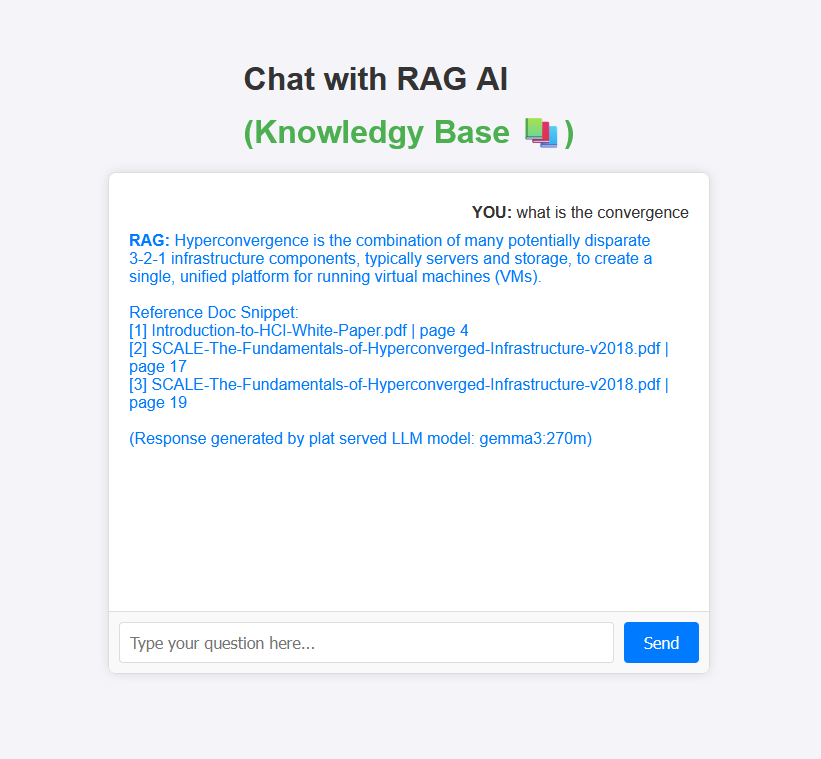 screenshot of a demo rag web chat