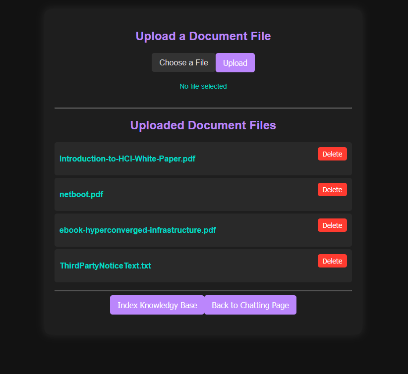 screenshot of a doc admin page